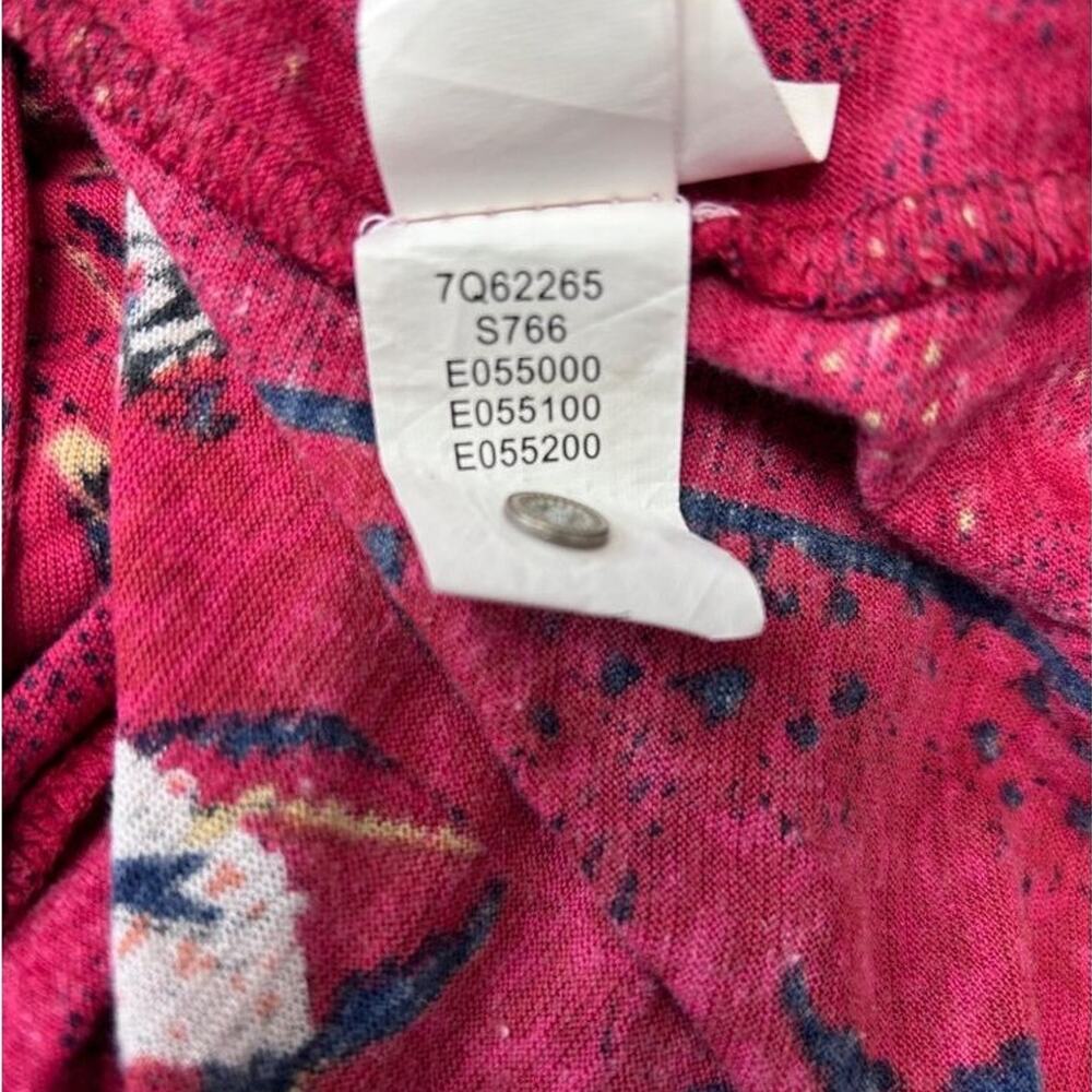Lucky Brand Women’s 3/4 Sleeve Peasant Blouse Casual Floral Paisley Boho Red 2X - Picture 8 of 10